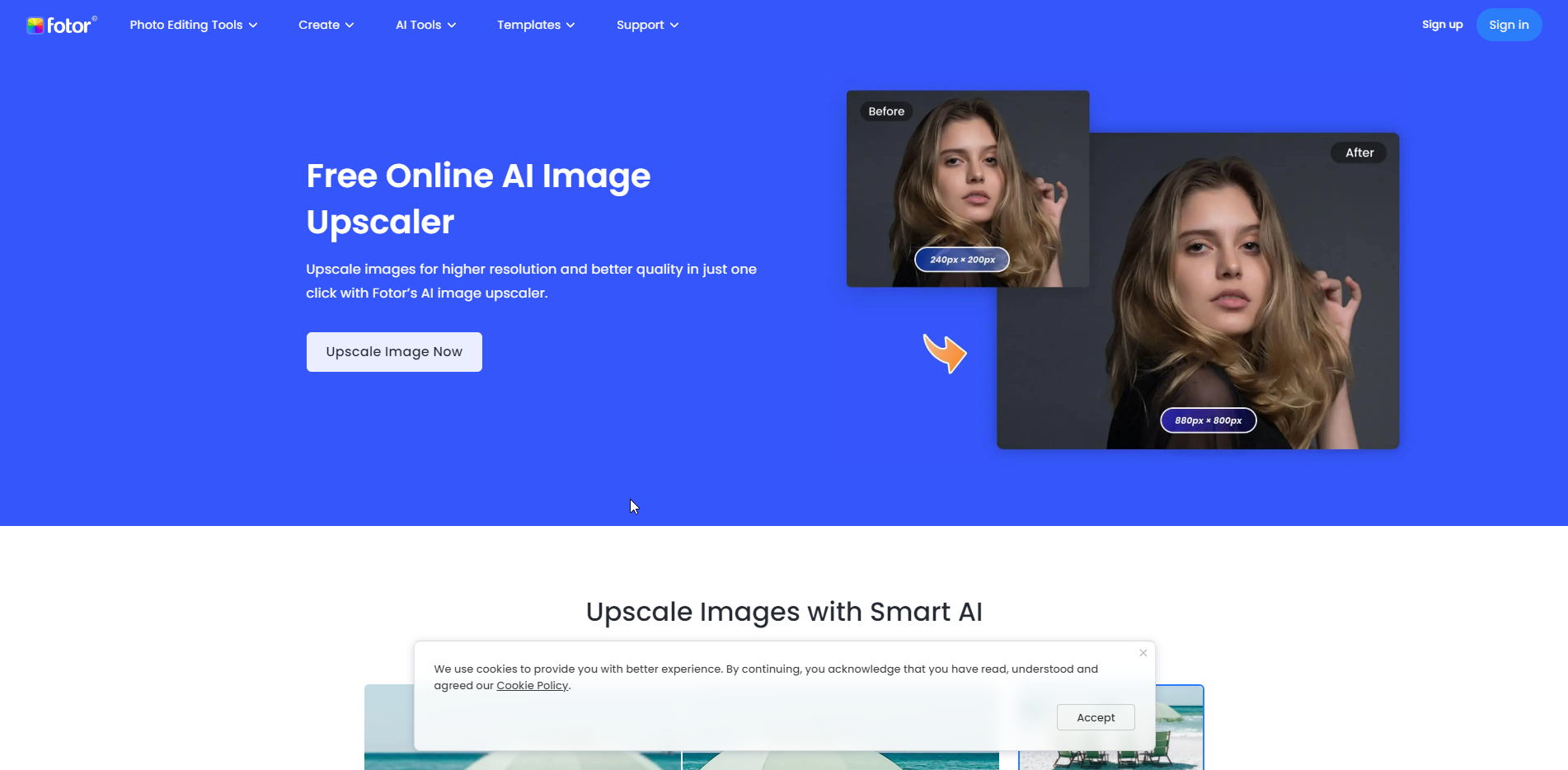 Fotor AI Image Upscaler