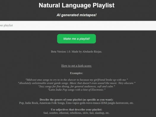 Natural Language Playlist