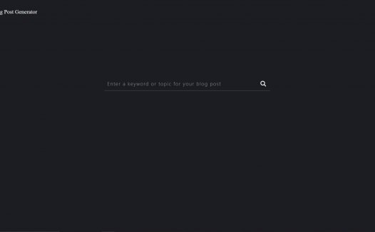 Free Blog Post Generator