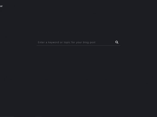 Free Blog Post Generator