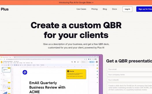 Plus AI QBRs and Sales Decks