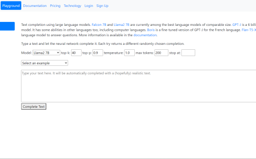Playground TextSynth
