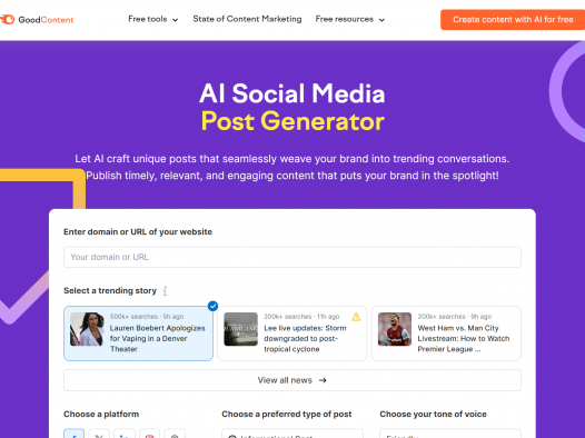 AI Social Media Post Generator | SEMRUSH