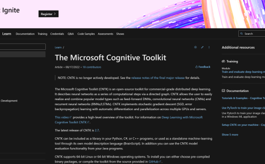 Microsoft Cognitive Toolkit