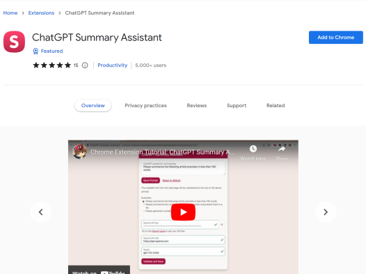 ChatGPT Summary Assistant